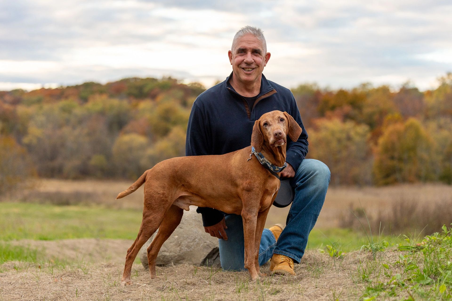 Pet and owner portrait showing their bond